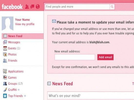 FACEBOOK DIVENTERÀ ROSA, ZUCKERBERG: "CAMBIO PERCHÉ HO PERSO UNA SCOMMESSA" - Lercio