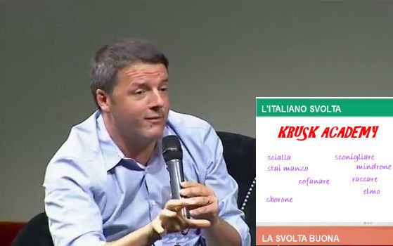 Renzi annuncia la riforma dell'italiano: nasce la "Krusk Academy" - Lercio