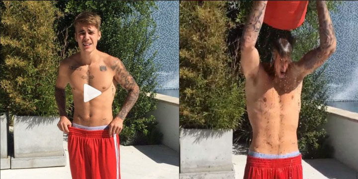 Justin Bieber partecipa all'Ice Bucket Challenge e gli si rimpicciolisce la testa - Lercio