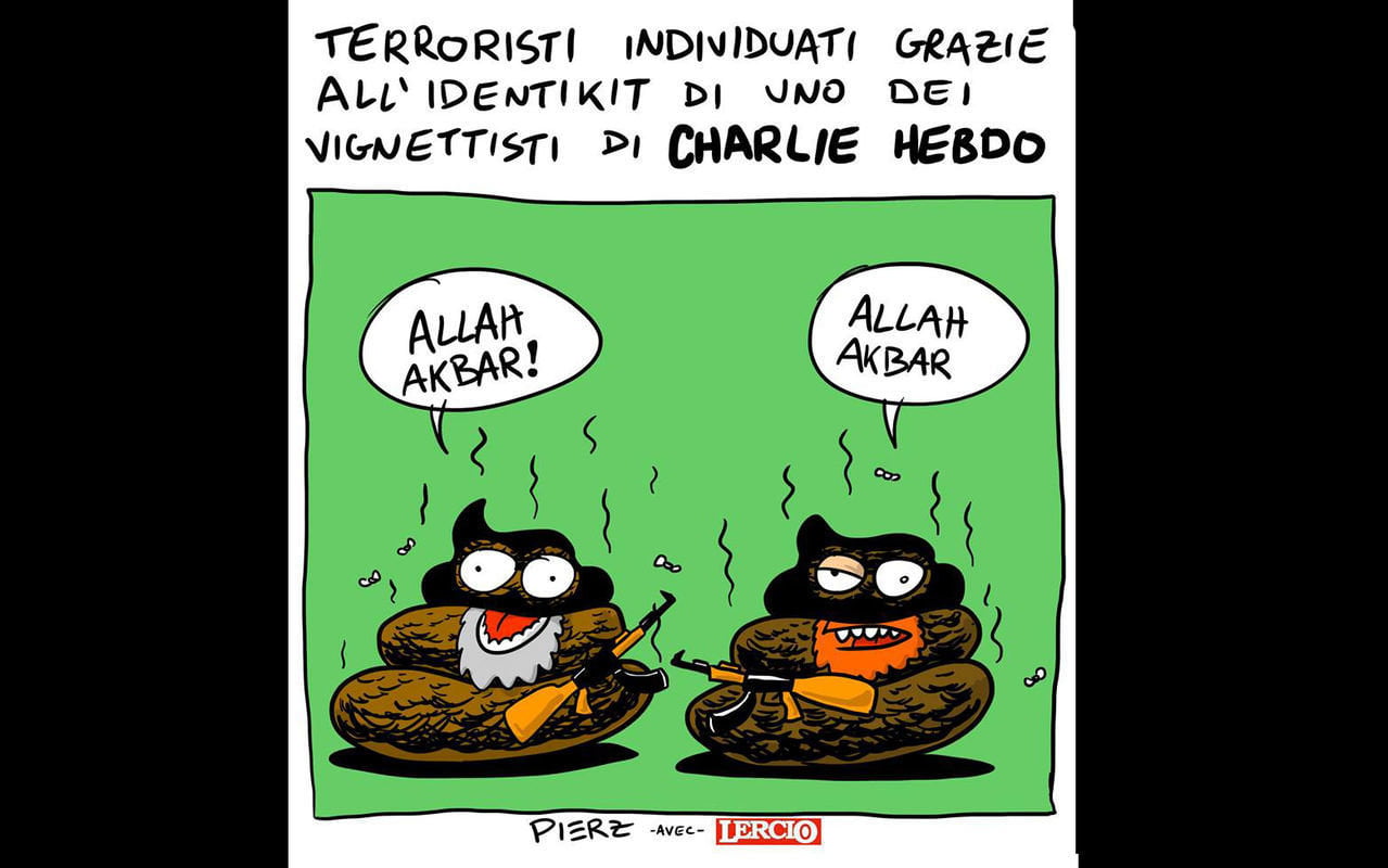 Terroristi individuati grazie all'identikit di uno dei vignettisti di Charlie Hebdo #JeSuisCharlie - Lercio