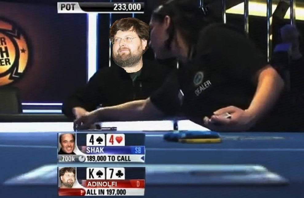 Adinolfi svela come ha conquistato sua moglie: "L'ho vinta a poker" - Lercio