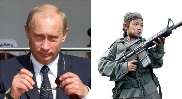 Vladimir Putin adotta a distanza un bambino soldato - Lercio