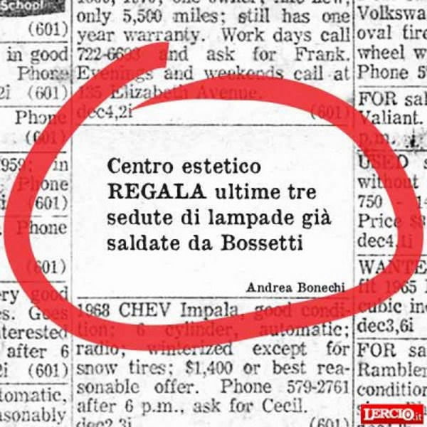 Annunci Lerci 12 ottobre 2015 - Lercio