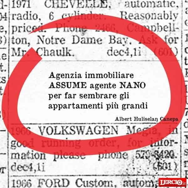 Annunci Lerci 14 Dicembre 2015 - Lercio