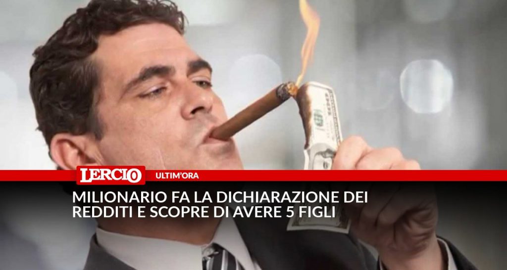 Milionario fa la dichiarazione dei redditi e scopre di avere 5 figli - Lercio