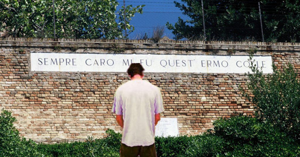 "E il naufragar m'è dolce in questo mare". Profugo si vendica pisciando sulla siepe di Leopardi - Lercio