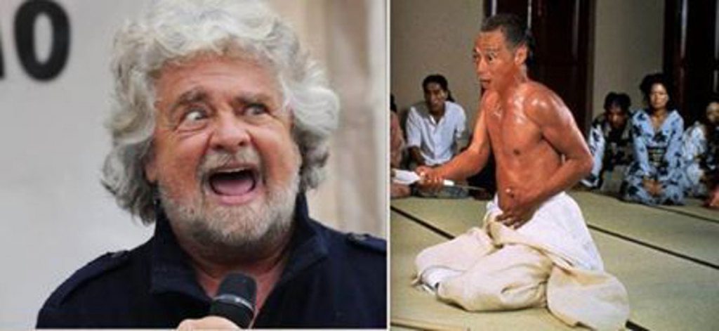 M5S, Grillo: "Harakiri per gli esponenti che ricevono un avviso di garanzia" - Lercio