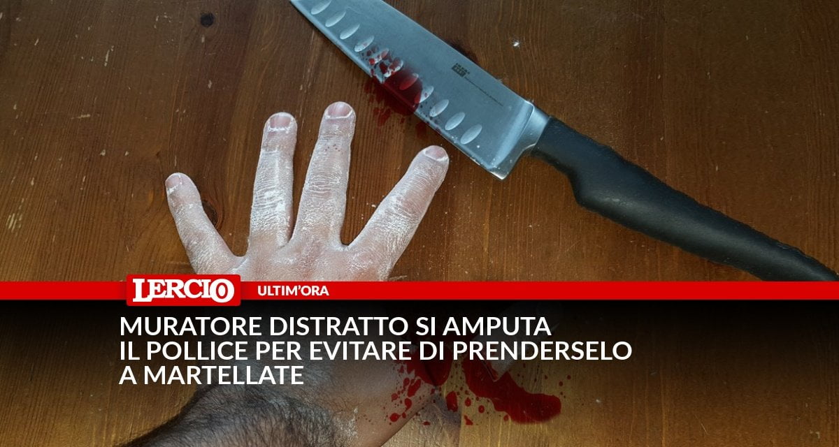 Muratore distratto si amputa il pollice per evitare di prenderselo a martellate - Lercio
