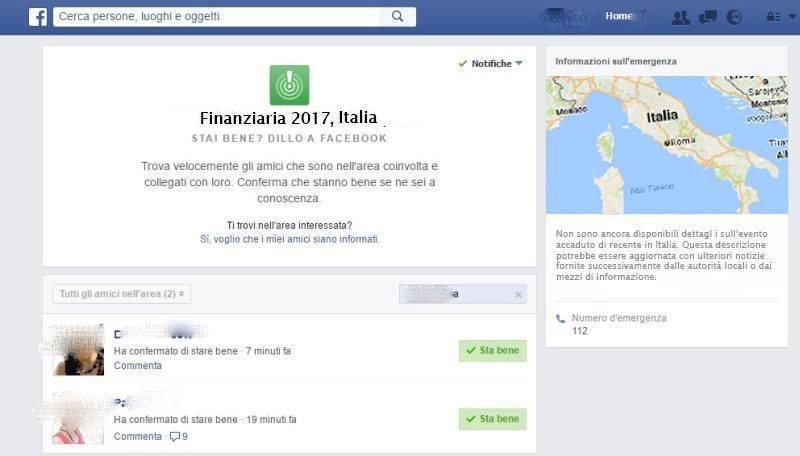 Nuova funzione di Facebook: "Fai sapere ai tuoi amici che stai bene dopo la Finanziaria" - Lercio