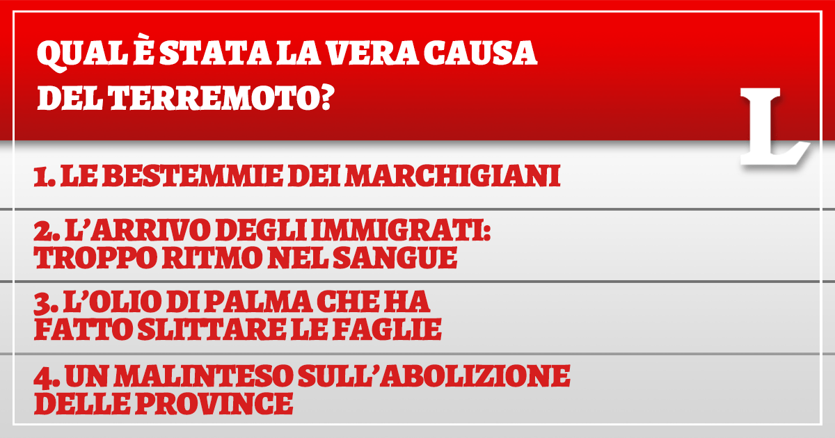 Sondaggio: Qual è stata la vera causa del terremoto?