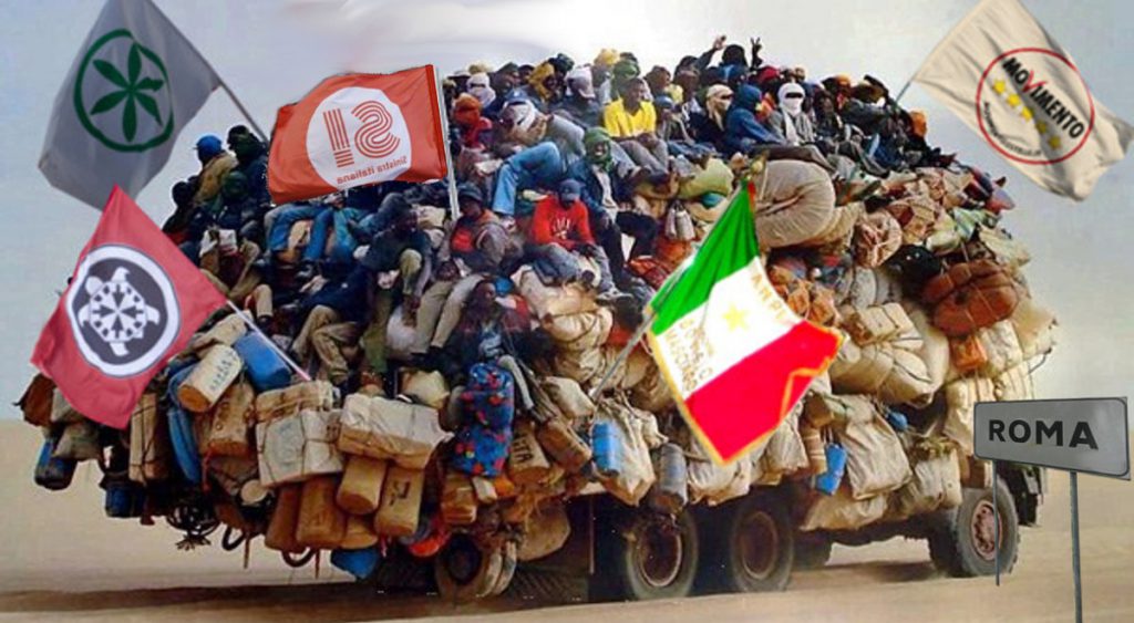 "Guidi di pancia!" "Tu porti solo ruspe!": rissa Grillo-Salvini per la guida del carro dei vincitori - Lercio