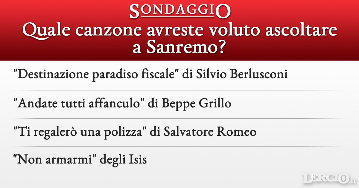Sondaggio Lercio - Sanremo 2017