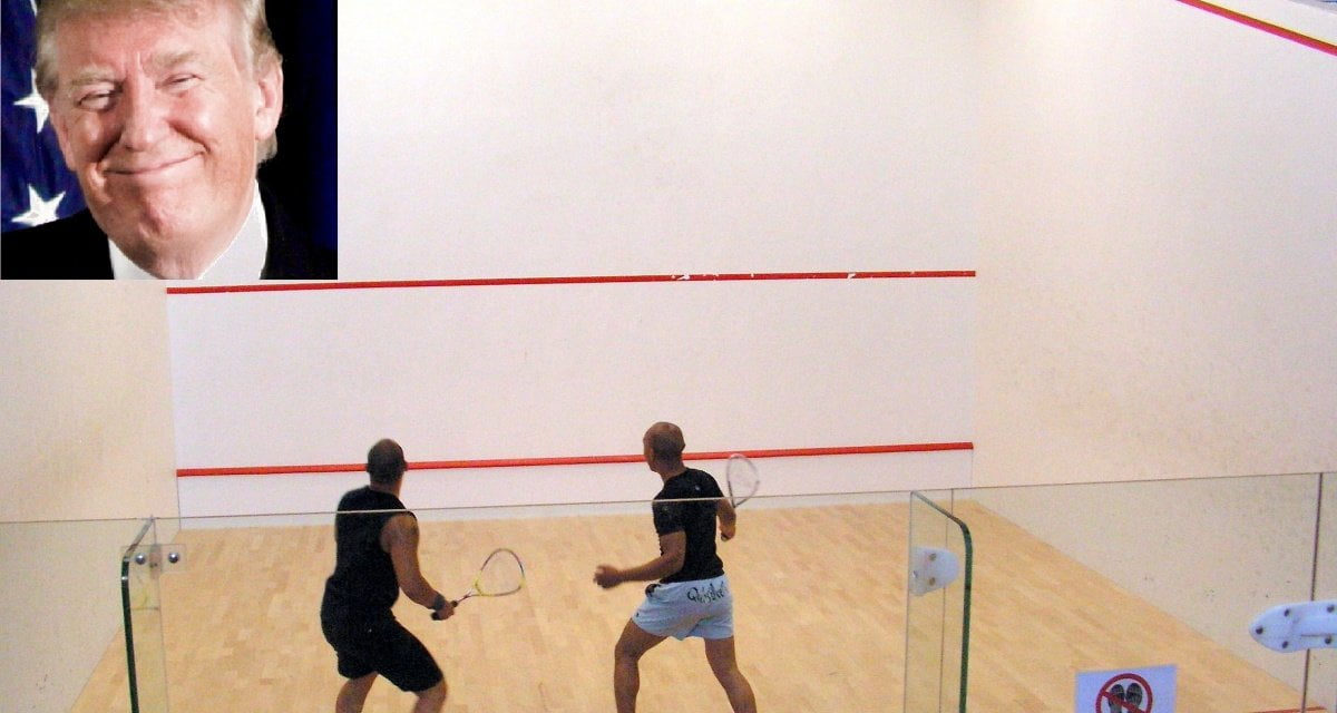 "Vogliamo più muri". Lobby dei giocatori di squash manifesta a favore di Trump - Lercio