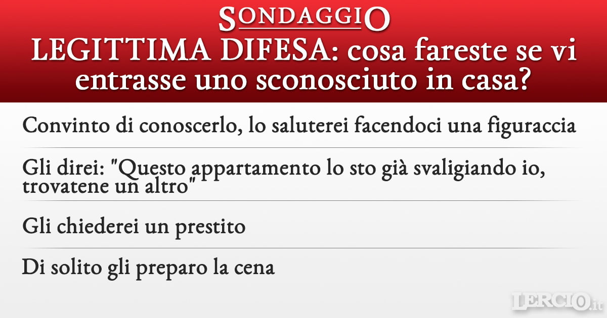 Sondaggio Legittima Difesa