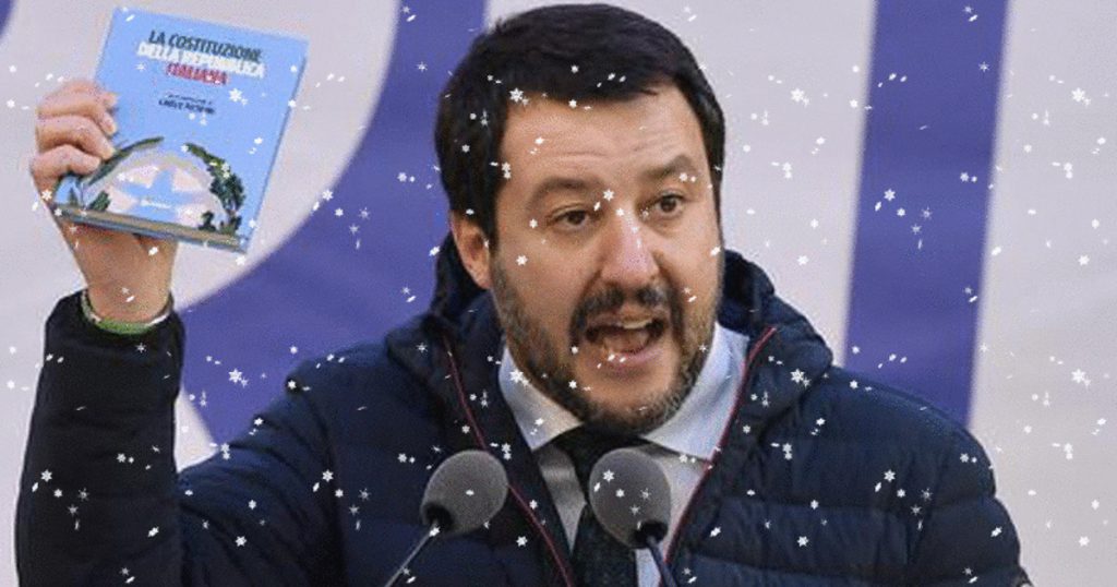Allarme meteo: "Neve fino a luglio se Salvini giura di nuovo su Vangelo e Costituzione" - Lercio