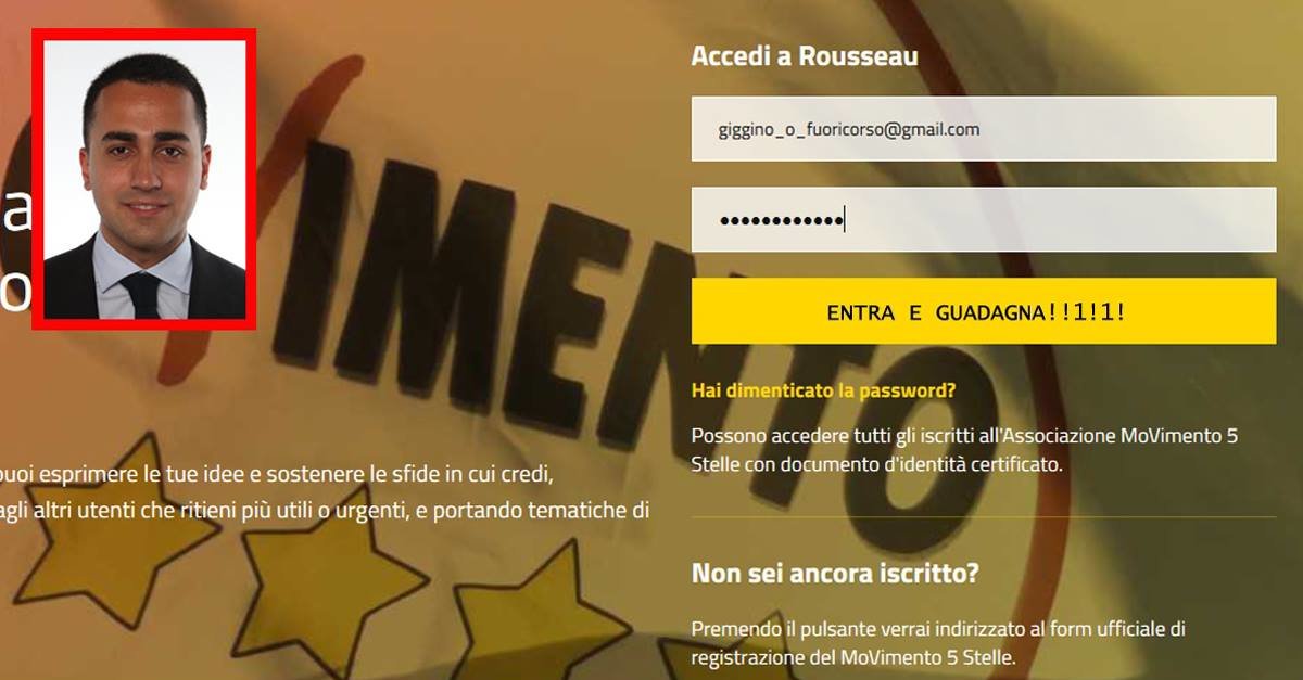 Elezioni. Di Maio promette il reddito di log in - Lercio