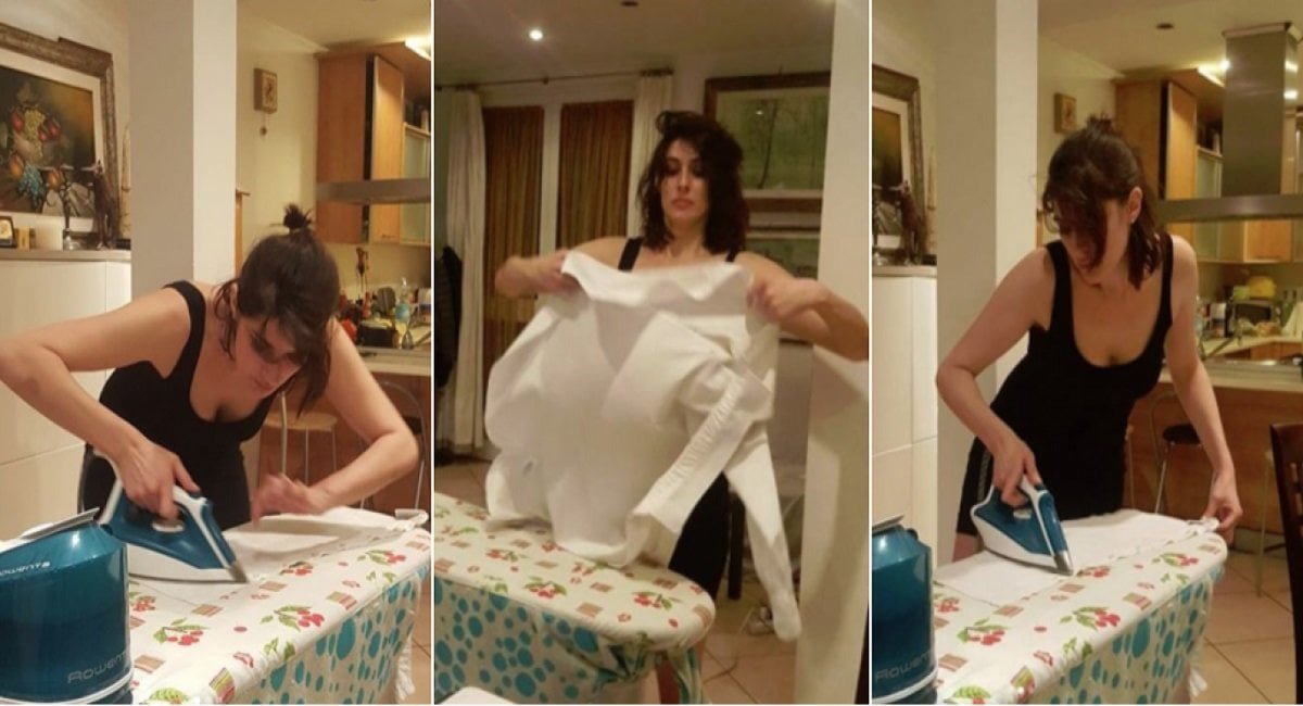 Foto in cui stira, la Isoardi si difende: "Volevo solo dire che anche a casa Matteo non fa un cazzo" - Lercio