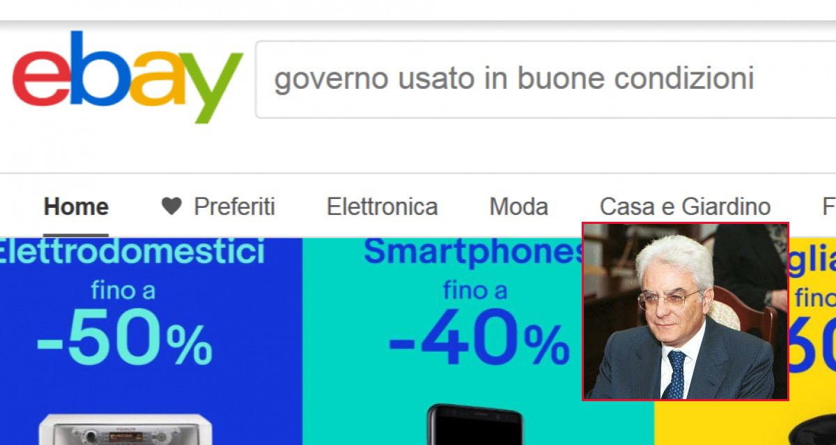 Mattarella compra un governo usato su Ebay - Lercio