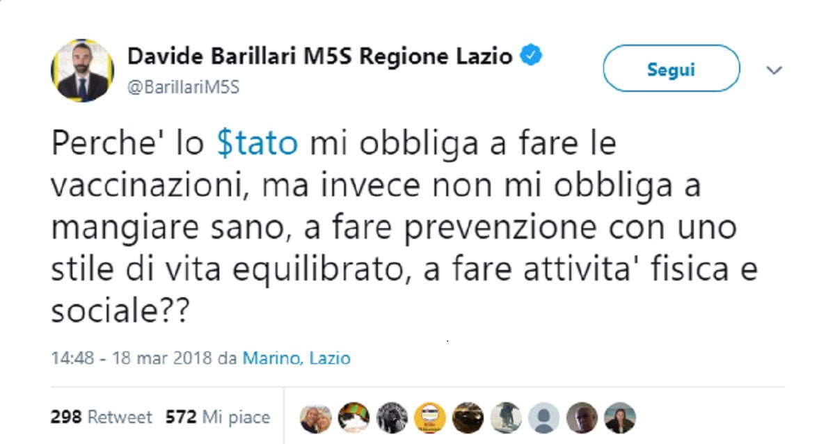 Troll pagati dal PD creano un falso account di Barillari per fargli dire meno cazzate - Lercio