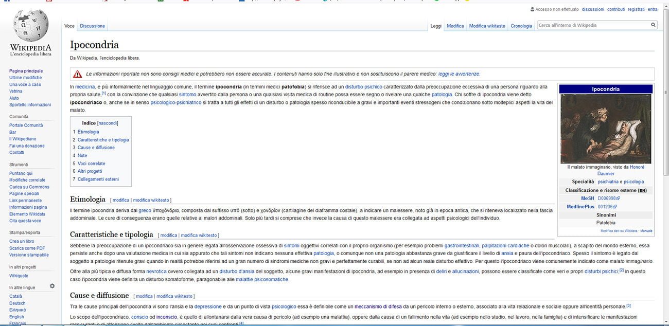 Blocco Wikipedia: ipocondriaco guarisce all'improvviso - Lercio