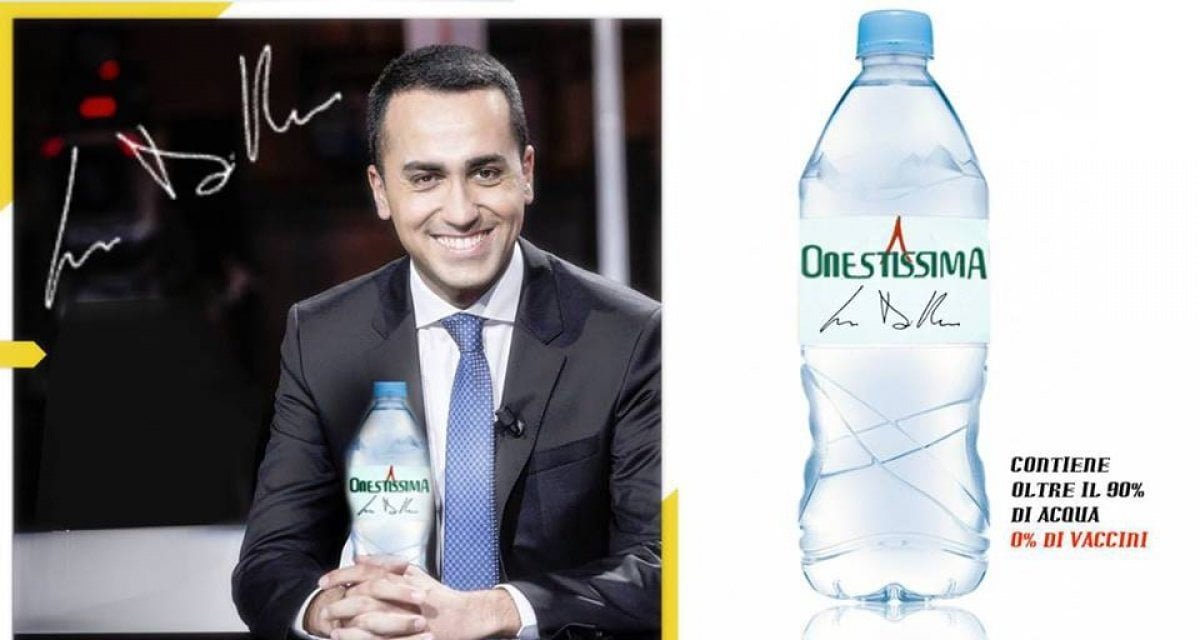 Dopo la Ferragni, Di Maio lancia la sua linea di acqua: "Sarà composta al 90% di acqua" - Lercio