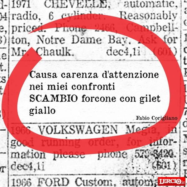 Annunci Lerci 14 Gennaio 2019 - Lercio