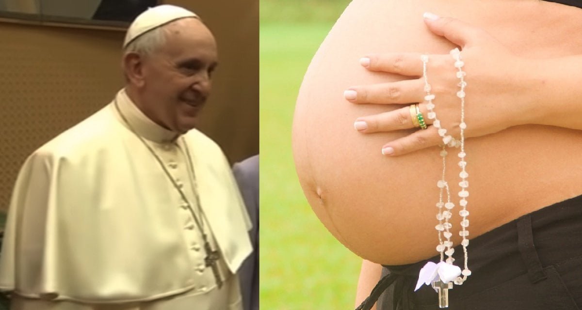 Gaffe del Papa: accarezza il pancione ad una donna, ma era solo una reduce dal cenone - Lercio
