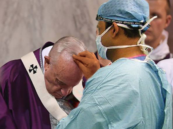 papa riceve visita chirurgo capelli