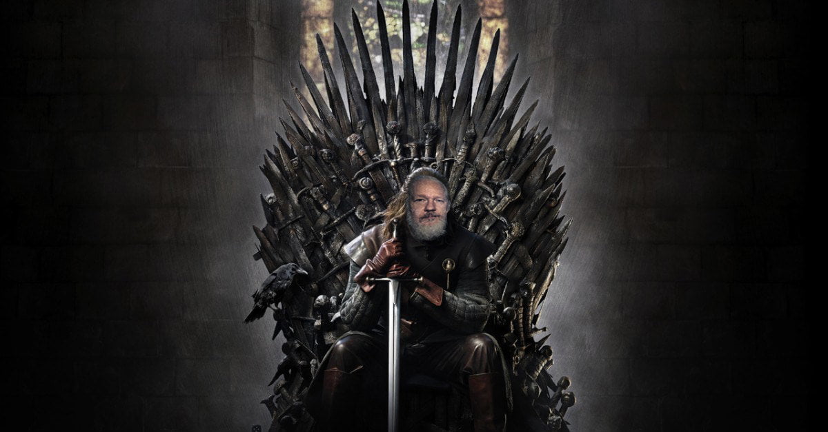 Game of Thrones, Assange scappa dalla polizia proclamandosi re dei sette regni - Lercio