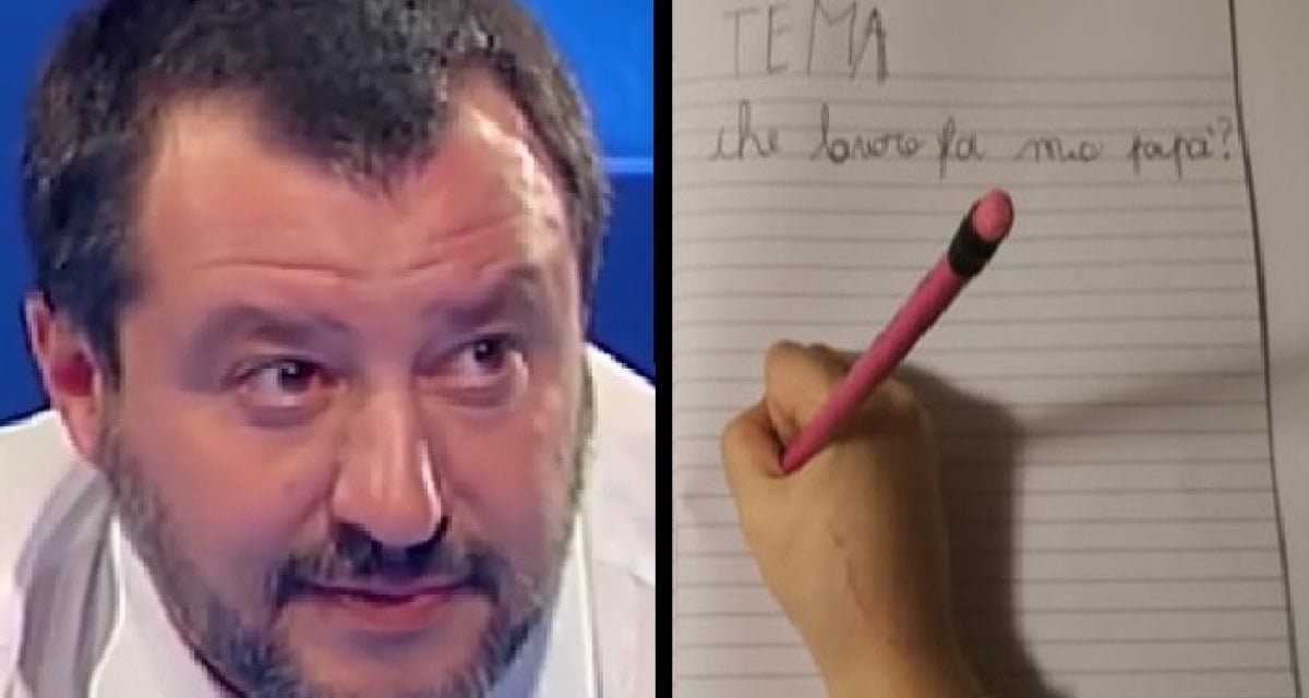 Tema: "Che lavoro fa tuo papà?" Figlia di Salvini lascia il compito in bianco - Lercio