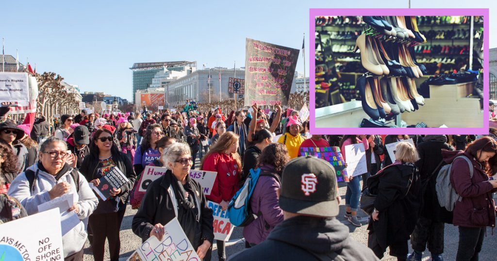 Troppi negozi di scarpe sul percorso: corteo femminista si protrae per 9 ore - Lercio