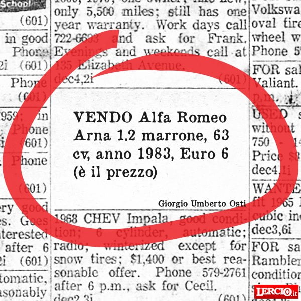 Annunci Lerci 15 Luglio 2019 - Lercio