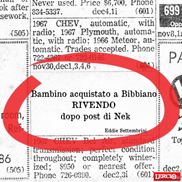 Annunci Lerci 22 Luglio 2019 - Lercio