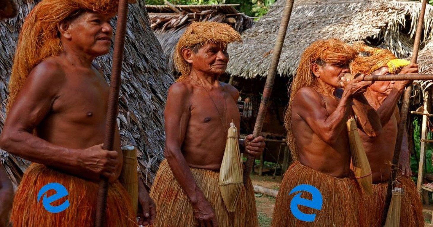 Antropologia. Scoperta in Amazzonia una tribù che usa Microsoft Edge - Lercio