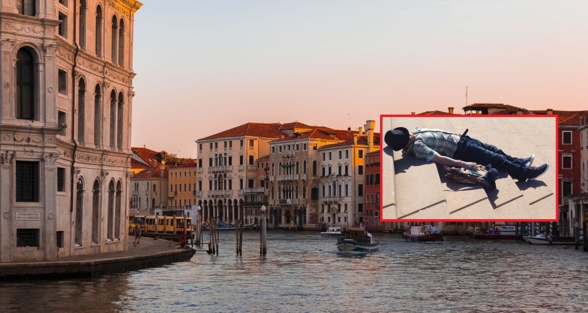 Venezia, acqua alta fa riemergere spettatore ancora in botta per il concerto dei Pink Floyd - Lercio