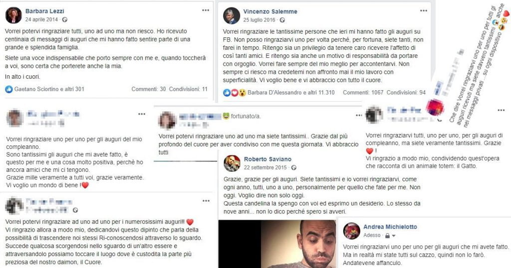 Facebook. Da domani sarà obbligatorio ringraziare uno per uno tutti quelli che ti fanno gli auguri - Lercio