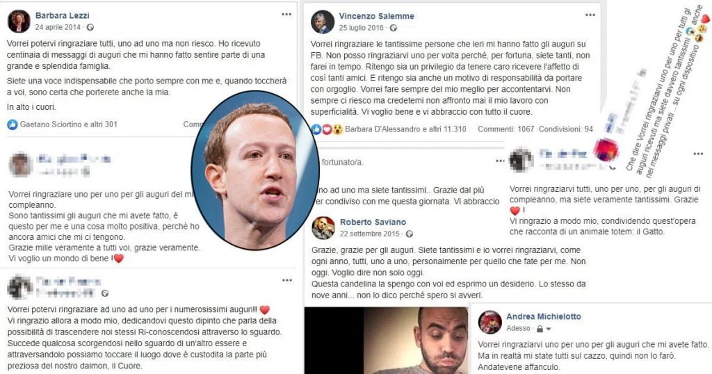 Facebook. Da domani sarà obbligatorio ringraziare uno per uno tutti quelli che ti fanno gli auguri - Lercio