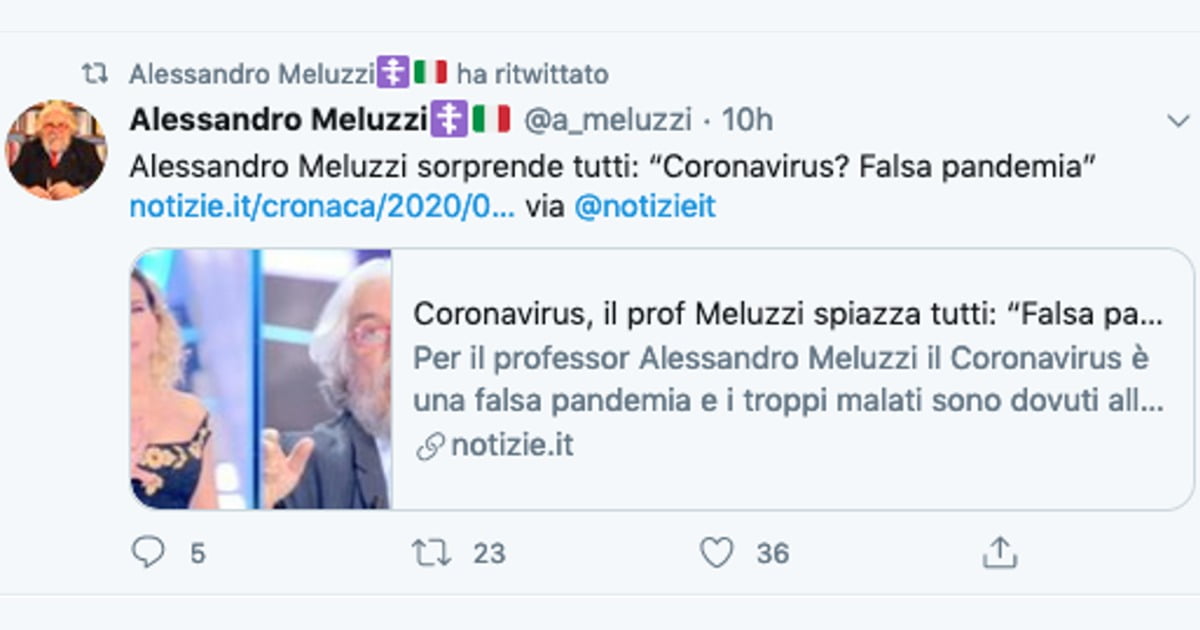 Scoperta discarica abusiva sul profilo twitter di Meluzzi Lercio