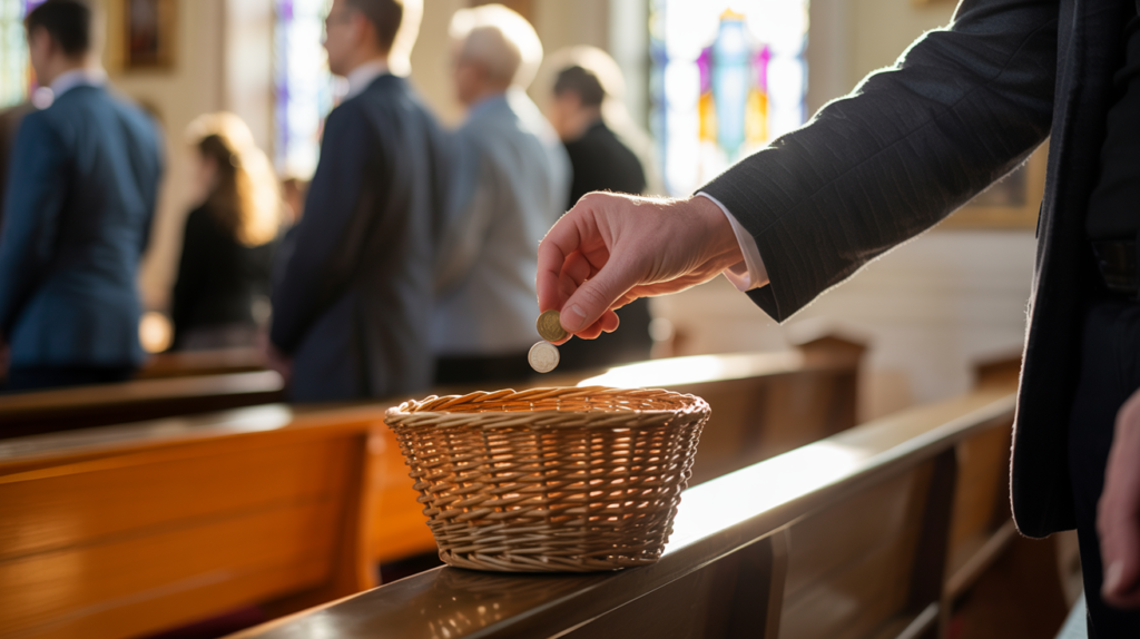 cestino offerte chiesa messa